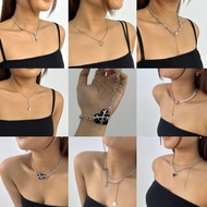 With Love, Silver Necklace Y2K Aesthetic | Y2k Necklace