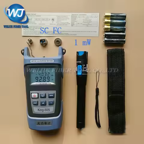 2 In 1 FTTH Fiber Optic Tool Kit King-60S Optical Power Meter -50 to +20dBm and 1mW Visual Fault Loc