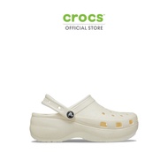CROCS รองเท้าลำลองผู้หญิง CLASSIC PLATFORM GLITTER CLOG รุ่น 2072410WV - CHALK WHITE US: W6
