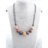 King of Wood Adjustable Necklace. Dragon Bodhi Raja Kayu Penawar Hitam Rudraksha Nibong Kayu Menang 