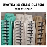 3 PCS URATEX 101 CLASSIC CHAIR / 3PCS URATEX 101 CHAIR / URATEX CHAIR / MONOBLOCK CHAIR / CLASSIC CHAIR / UPUAN / SET OF 3PCS CHAIR / DINING CHAIR