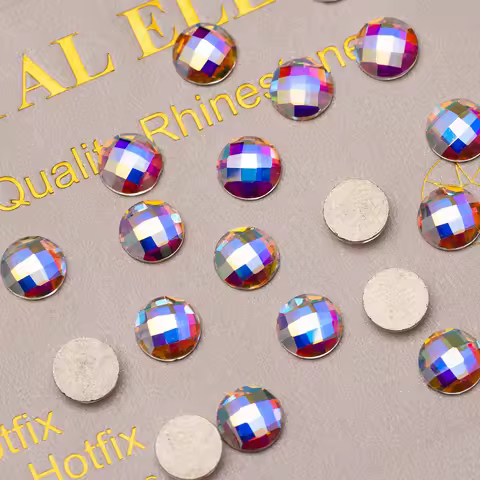 Beauty Round 100pcs A2201 6x6mm 8x8mm Crystal Clear AB Non Hotfix Glitter Beauty For Nails Art Backp