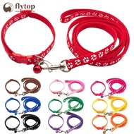 FLYTOP 1.2M Pet Leash and Harness Set Dog Chain With Cute Paw Print for Small Cat and Dogs Out Walk 