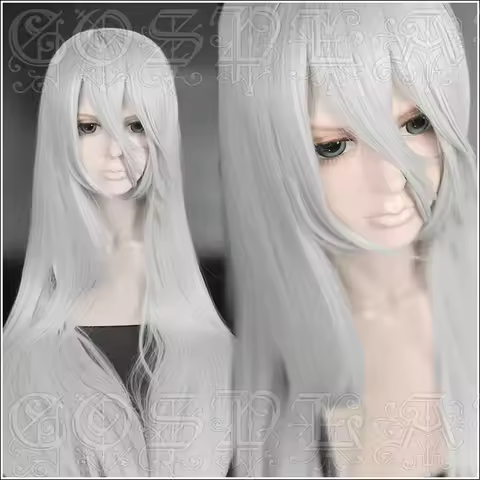 Game NieR Automata YoRHa Type A No.2 A2 Cosplay Wigs Silver Grey Long Heat Resistant Synthetic Hair 