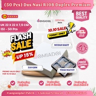 (BUNDLE SALE 50 PCS) - Premium White R10B Rice Box - Size 22x22x7.5 + 5-Section Mica