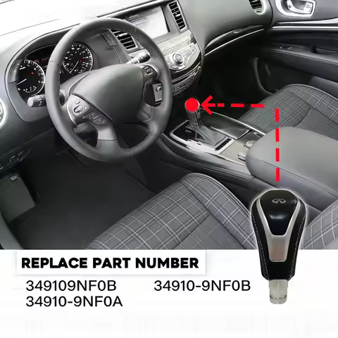 Shift knob gear handle replacement for Infiniti Q50 Q60 QX60 QX80 17–24 gear shift knob replace 3491