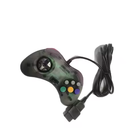 Transparent Black Wired Game controller for SEGA Saturn SS console
