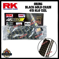 RK CHAIN ORING 415-132L KLO BLACK GOLD CHAIN MOTORCYCLE COLOUR Rantai Motor Warna Hitam Gold