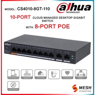DAHUA CS4010-8GT-110 8 Port PoE Switch 2 Uplink Gigabit Cloud Managed 110W Desktop Network Switch CC