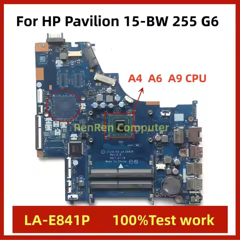 924719-001 924720-601 928888-601 Mainboard For HP Pavilion 15-BW 255 G6 Motherboard CTL51/53 LA-E841