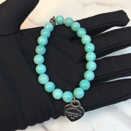 95新 Tiffany & Co. Return to Tiffany 天河石愛心吊牌珠串手鍊 無附件