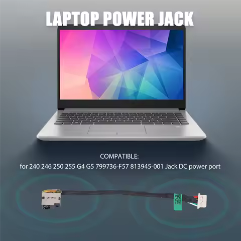 New Laptop Power Jack Cable Socket for HP 240 246 250 255 G4 G5 799736-F57 813945-001 DC Jack Replac