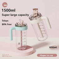AKS Super Ice Cup, 1500ml, Tritan plastic, leakproof, lightweight, durable, gym bottle, large capaci