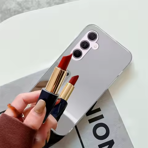 For Samsung Galaxy A55 5G A35 A15 4G A05 A54 A34 A24 A14 A05s Makeup Mirror Silicone Case A 55 35 15