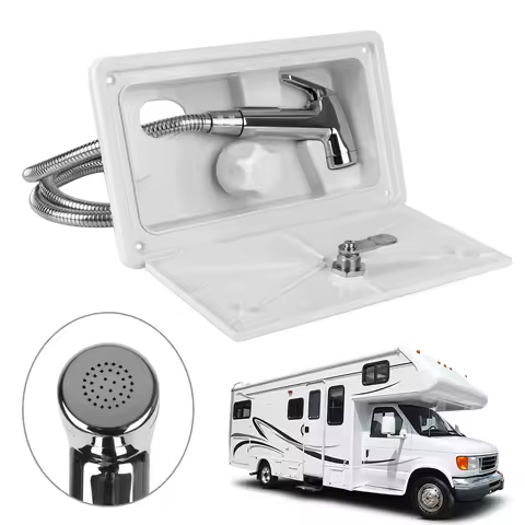 RV External Exterior Shower with Lock RV Shower Box Kit for Boat Marine Camper Motorhome Caravan Cam