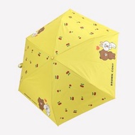 台灣直送 超輕防UV縮骨遮 摺疊傘 晴雨傘 銀膠 全遮光 防曬 玻璃纖維 Line Friends 熊大 Brown 兔兔Cony 台灣line代購