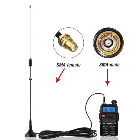UT-106UV Car Antenna Magnetic SMA-F Dual Band On-board Antenna VHF UHF for Baofeng UV-5R UV82 GT-3TP