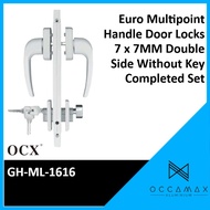 OCX 1616 Euro Multipoint Handle Door Locks 7 x 7MM Double Side Without Key Completed Set