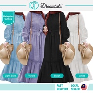 Dreamtale Hyrah Muslimah Dress Muslimah Stripes Layered Dress Bertingkat Abaya Dress Baju Wanita Baj