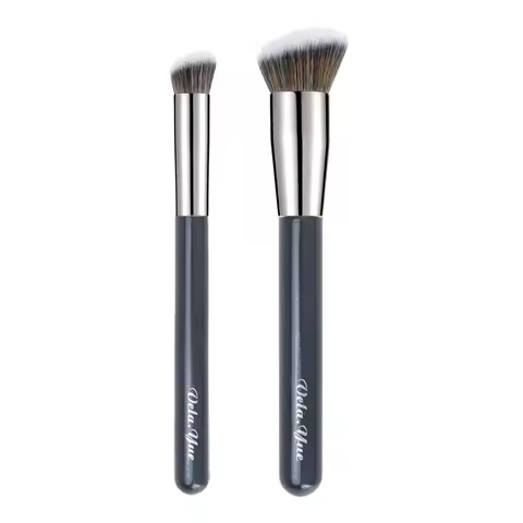 Vela.Yue Foundation Concealer Brush 2pcs Makeup Brushes Set for Contouring Blending Buffing Liquid C