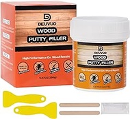 Deuvuo Walnut Wood Filler, High-Performance Walnut Wood Putty Filler Kit - Paintable, Stainable, Sandable &amp; Quick Drying - Quickly Fix Wood Cracks and Blemishes with Wood Hole Filler - 9.87 Ounce