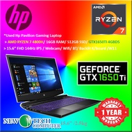 *Used / 2nd Hand HP Pavilion Gaming 15 Purple Laptop AMD RYZEN 7 4800H 16GB RAM 512GB SSD NVIDIA GEFORCE GTX1650Ti 1 Yr