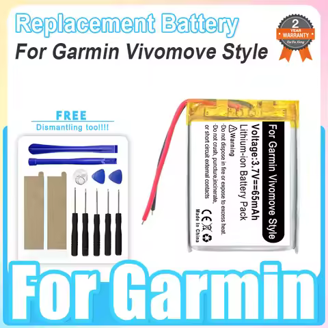 Replacement Sports Smartwatch Battery for Garmin Vivomove Style