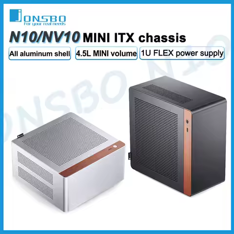 JONSBO N10/NV10 MINI ITX Case Supports 1U FLEX Power Supply Aluminum Alloy Desktop Office Computer C