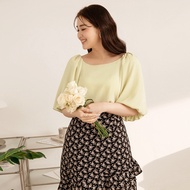 Ob Design Women Casual Puff Sleeve Blouse Shirt Top Plus Size