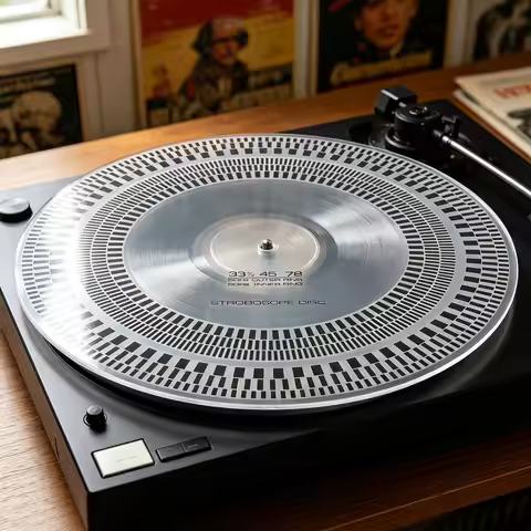 Turntable Strobe Disc 11.81 in X 3mm LP Turntables Calibration Disc Double Sided 33/45/78 RPM for Re