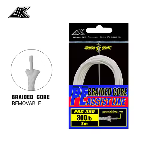 JK Braided Core PE Assist Line 100 200 250 300 400 LB Japanese Imports PE Line For Assist Hook Sea B