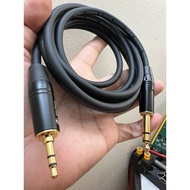 6.35mm (6mm) wire converts to 3.5mm, standard Taiwanese wire