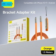 MW 240W 2-in-1 Black/Orange Fast Charging Foldable Bracket Data Cable Type-C to Type-C  Data Wire wi