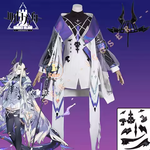 Arknights Eblana Dublinn Cosplay Costume Necrass Uniform Jacket Headwear Earrings Halloween Party fo