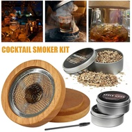 Cocktail Smoker Kit - with Cleaning Brush, Oak Apple Cherry Peach chips for Drinks Old Fashioned Smo
