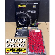 JRP SPROCKET SET 415 14/15 28/42 CHAIN 415 132L RANTAI 415 RED/MERAH MADE IN THAILAND Y15ZR Y16 RS15