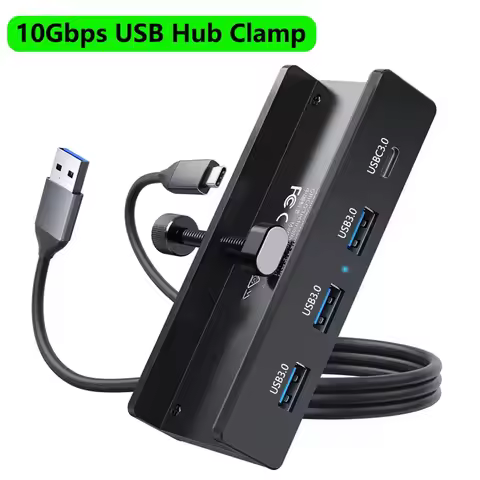 10Gbps USB HUB Clamp USB3.2/3.0/2.0 Splitter Adapter External Multi Clip Dock For iMac Macbook Lenov
