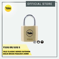 Yale Y110/25/115/1 Classic Series Solid Brass Padlock 25mm