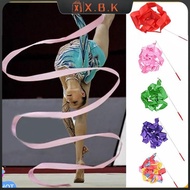 X.B.K 4M Colorful Gym Dance Ribbon Rhythmic Girl Art Gymnastics Ballet Streamer Twirling Rod Rainbow
