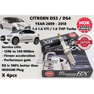 Japan NGK Premium RX Spark Plug for Citroen DS3 DS4 1.4 1.6 VTi THP155 Turbo (Year 2009 - 2018) EP3C