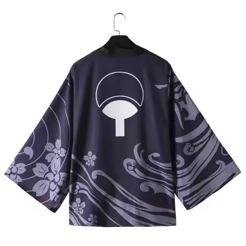 New Anime Hokage Konoha Kakashi Madara Sasuke Cosplay Costumes Kimono Uchiha Symbol Cloak Haori Adul