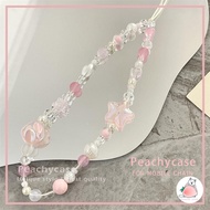 Korean Transparent Powder Star Beaded Universal Mobile Phone Chain Camera Lanyard Decorative Accesso