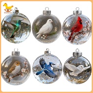 Nature Bird Faux Crystal Glass Ornament Handmade 3D Bird Clear Plastic Christmas Ball Ornament Holid