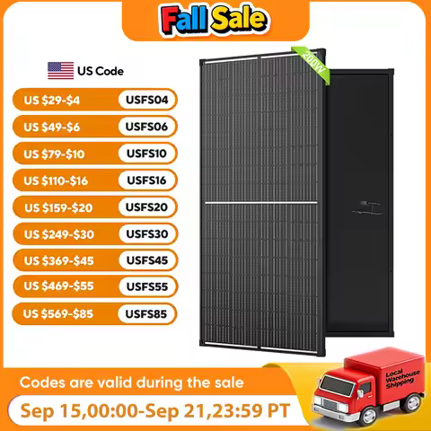 WERCHTAY 200W Solar Panel 12 Volt Monocrystalline Solar Panel 18BB Cells High Efficiency Module RV M