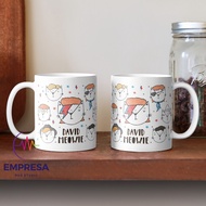 The 9 Lives of David Meowie Ceramic Water Gift Coffee Mug