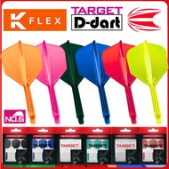 TARGET K FLEX DARTS FLIGHT- No 6 SHAPE K-Flex Neon Integrated Dart Flights and Shafts 3Pcs/Pack
