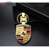 Porsche Car Keychain Diamond Clip Metal Leather Keychain Car Keychain 718 911 Cayenne Cayman Macan P