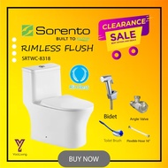 Sorento & Mocha Italy - SUPER SALES TWISTER / RIMLESS WATER CLOSET WC TOILET BOWL (SRTWC-8318) (MWC7