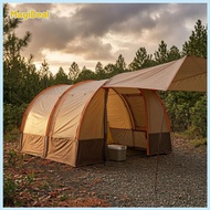 MagiDeal Yellow Tunnel Camping Tent Waterproof Tunnel Tent Portable Outdoor Shelter Good Ventilation