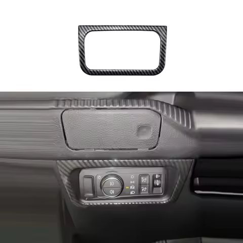 1pc ABS Carbon Fiber Color or Red Headlight Switch Button Frame Cover Trim Interior Decorative for F